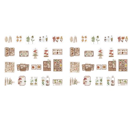 40 st vintage-tecknade klistermärken i PET, lätta att applicera, estetiska dekorativa klistermärken för journal, anteckningsbok, DIY, vilda växter