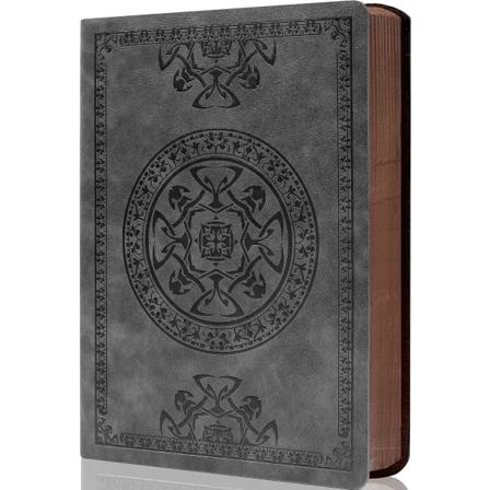 Læder Vintage Journal til Mænd Blød Omslag 256 Linjerede Sider Notebook 180 Lay Flat til Skrivning Rejsedagbog, 5,7'' x 8,3'', Grå