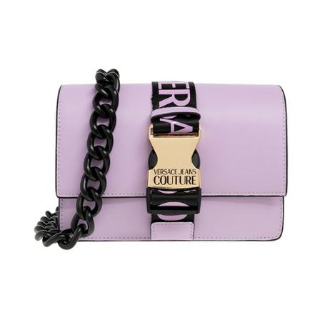 Versace Jeans Couture, Shoulder bag with logo Paars, Dames, Maat:ONE Size,leer