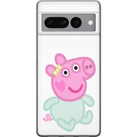 Yhteensopiva Puhelinkuori Google Pixel 7 Pro Peppa Pig vauvahahmo pastelliväreissä, suloinen piirretty lasten kuvitus pehmeällä minimalistisella t