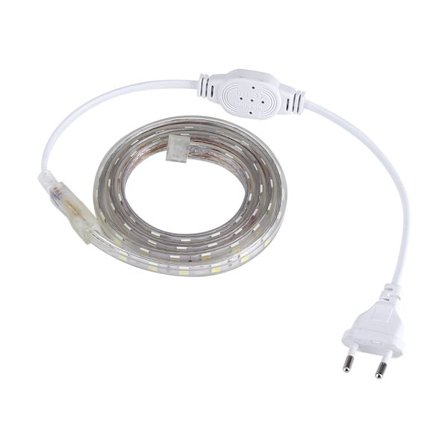 Vanntett SMD 5050 LED-stripe 220V 60 lysdioder/m Fleksibel tapetau 1 meter Hvit