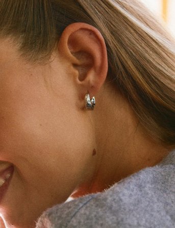 Edblad Helix Hoops S Steel - Silver - ONE SIZE