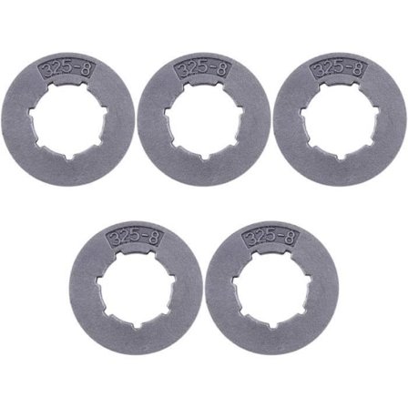 5 stk/sett Rimtannkrans .325"-8 Tann 19mm Kompatibel med Husqvarna 154 254 262 Jonsered 450 455 510 520 525 535 540 2051 2054 2055