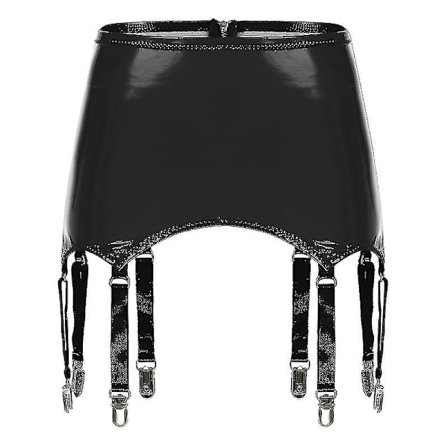 Dame Strømper med Lakk og Metallspenner - Suspenderbelte for Clubwear, Sceneopptreden og Rave