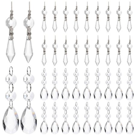 48 stk. Lysekrone Krystaller Udskiftning Hængende Krystaller Til Lamper Krystal Hængende Dekorationer Hængende Vedhæng Til Vinduer