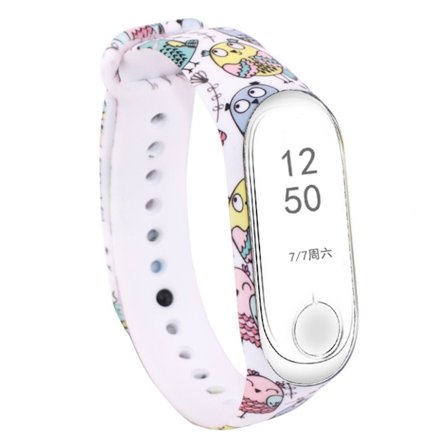 Xiaomi Mi Band 3 / Mi Smart Band 4 floral silikone Urrem - Katte