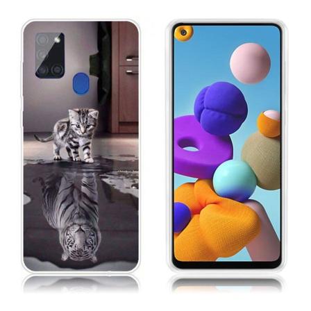 Deco Samsung Galaxy A21s skal - Katt / Tiger Silvergrå