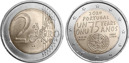 Portugal 2020 - De Forenede Nationers 75-års jubilæum - 2 euro mønt