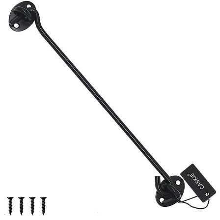 Rostfritt stål kraftig hyttkrok svart och ögelås för skjul, grind eller garageport