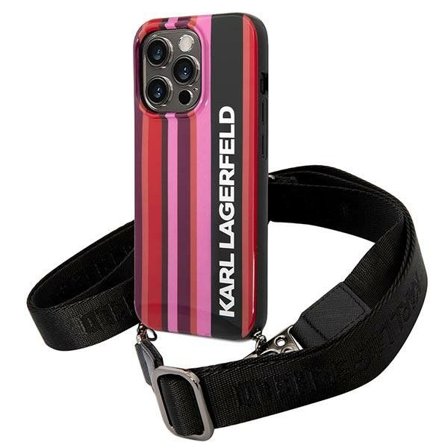 Karl Lagerfeld KLHCP14XSTSTP iPhone 14 Pro Max 6,7 "hardcase rosa / rosa Färg Stripes Rem
