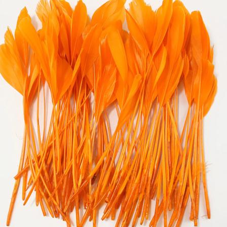 30 Farvede Bløde Stribede Gåsefjer Dekoration 12-18 CM Til Håndværk Fangst Smykker Håndværk Tilbehør Fjer Orange