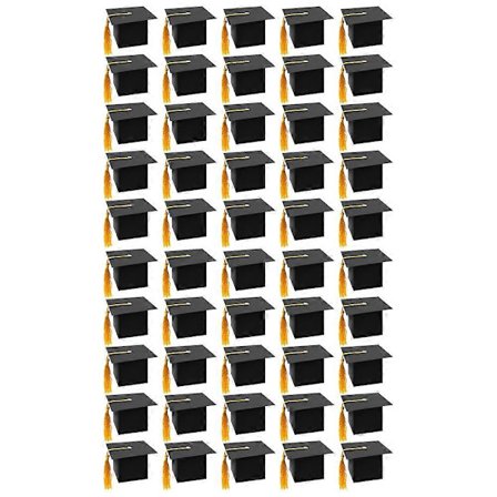 50 st DIY Papper Examenshatt Formad Presentförpackning Socker Chokladask Svart