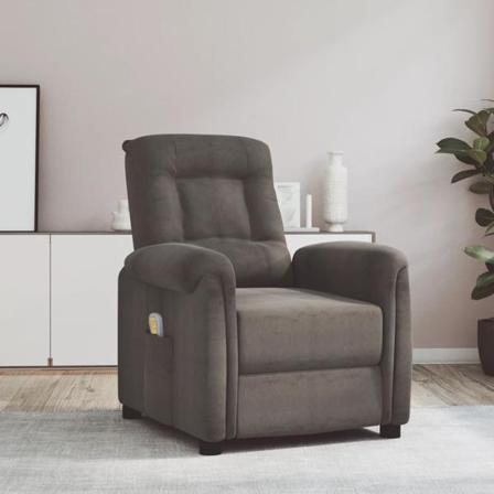 Vidaxl Massagefåtölj Mörkgrå Mikrofibertyg Grå