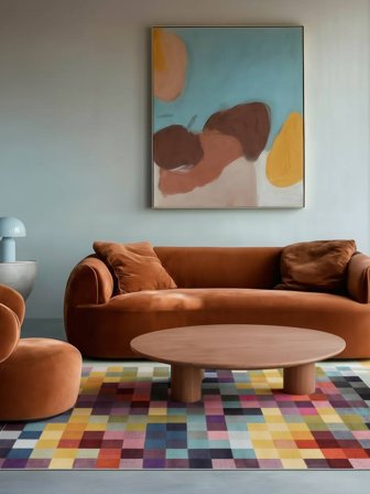 Torrent 160X230 Multicolor Checkered Rug