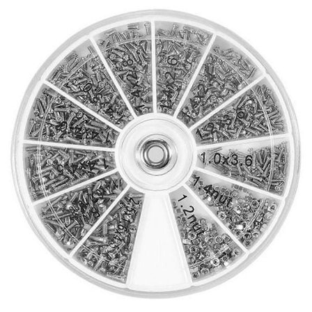 600 stk. Mikroskruer Sortimentssett - Reparasjonsverktøysett i rustfritt stål for klokker, briller, elektronikk jdy