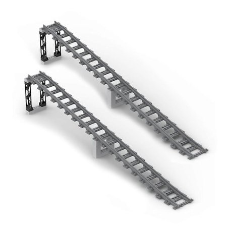 Spårbyggstenar Byggset, 2 St. City Spårutbyggnadsset City Tåg Järnvägstillbehör Klämmande Byggstenar Byggleksakssats