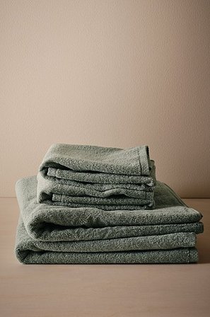 Jotex - Zestaw Ręczników 4-pak Szaro-zielony - DARCY - Kup Ręczniki do rąk firmy Jotex