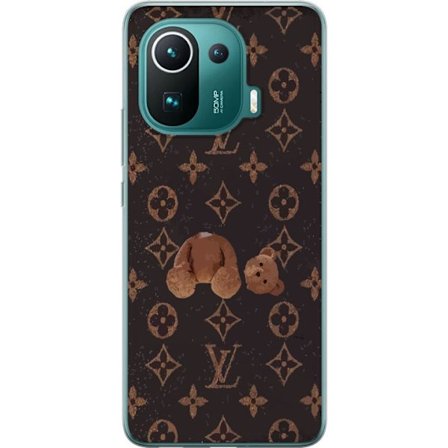 Kompatibel Mobilcover til Xiaomi Xiaomi Mi 11 Pro Luksuriøst monogrammønster med knust bamse i mørk modeæstetik