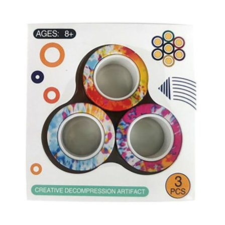 3 st Fidget Spinner Rolig Magnetisk Armbandsring Uppackningsleksak Magisk Ring Rekvisita Verktyg Anti Stress Figet Leksaker Stress