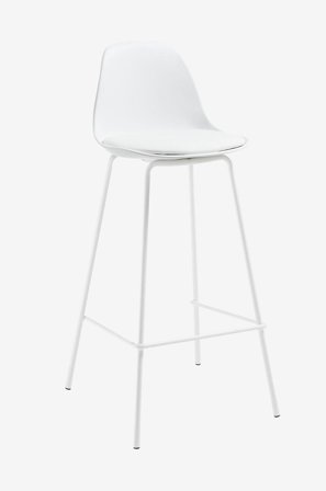 Kave Home - Baarituoli Brighter, istuinkorkeus 65 cm 2 kpl - Valkoinen - Baarituolit & baarijakkarat - - Homeroom