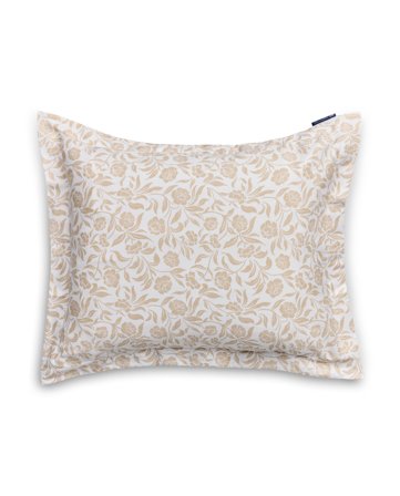 Lexington Flowers-pudebetræk i bomuldssatin, hvid/beige