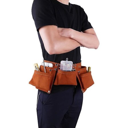 Verktøypose for barn, lær, tungt belte, forkle, godteri