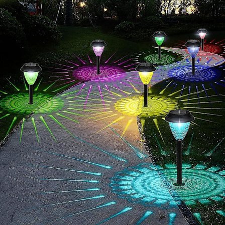 2 Udendørs Havevejslys RGB Varmt Hvidt Solcellelys