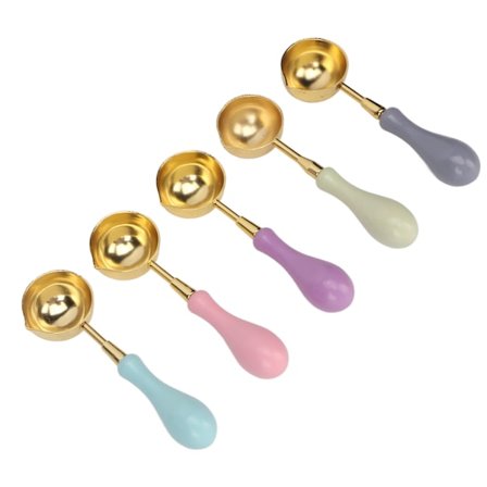 5 stk. voks-skje i tre og kobber, moderne, elegant, slitesterk, bærbar, smeltende håndverksskje i voks for emballasje