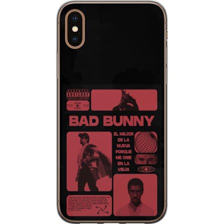 Kompatibel Mobilcover til Apple iPhone X Bad Bunny NFL-inspireret skjoldlogo med amerikansk fodbold og stjerner