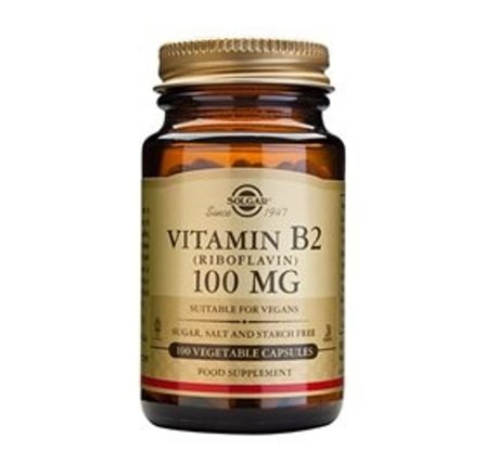 Solgar Riboflavin Vitamin B2 100 mg 100 kaps., Helse & Madvarer, B-vitamin, B2 Vitamin