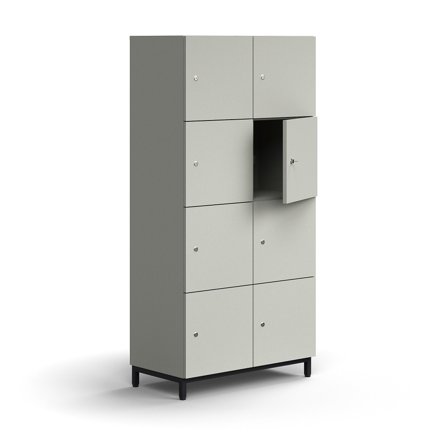 Schließfachschrank QBUS, 1636x800x420 mm, schwarz, hellgrau