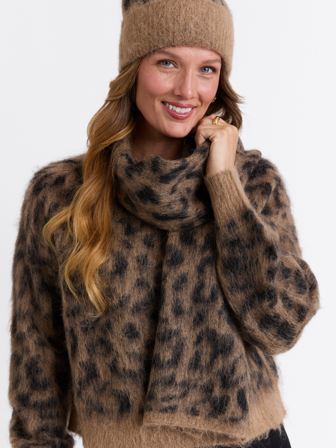 MATCH - Leanne skjerf - Marie Philippe - Str. ONESIZE - Dame - Tilbehør - Brun - 34% ull, 33% nylon - resirkulert, 30% alpakka, 3% elastan