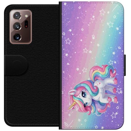 Yhteensopiva Lompakkokotelo Samsung Galaxy Note20 Ultra Stitch polaroid-kehyksissä sinisillä pastellisävyillä ja suloisilla ilmeillä kollaaseissa sydä