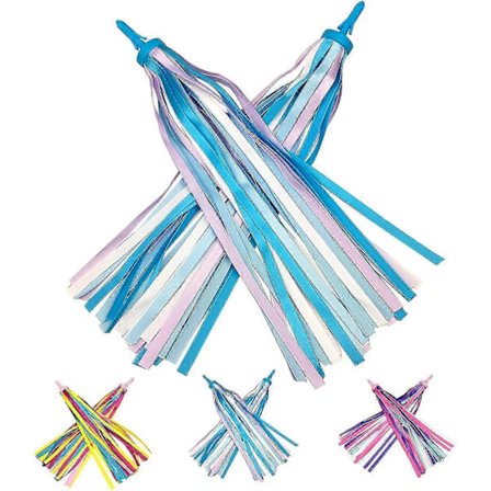 1 Par Styrestrimler med Frynser til Barnesykkel, Sparkesykkel Sykkelhåndtak Båndlilla