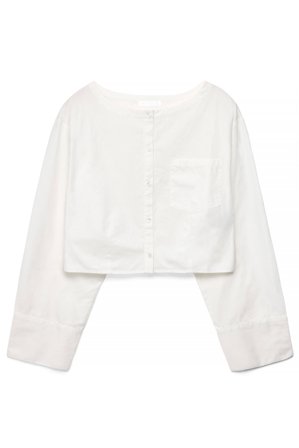 Pelin x NA-KD Chemise courte en coton - Tenue de bureau - Blanc - EU 36