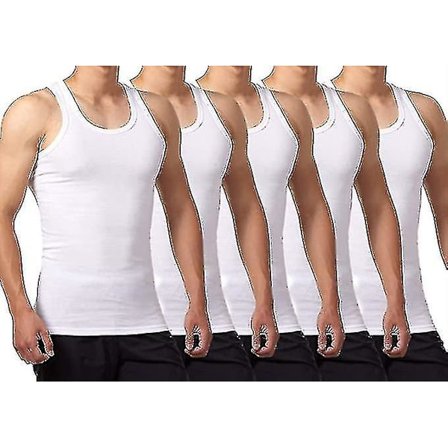 5-pack Herrtanktoppar 100% Bomull Tanktop Lingerie (vit*5)-l Xxl