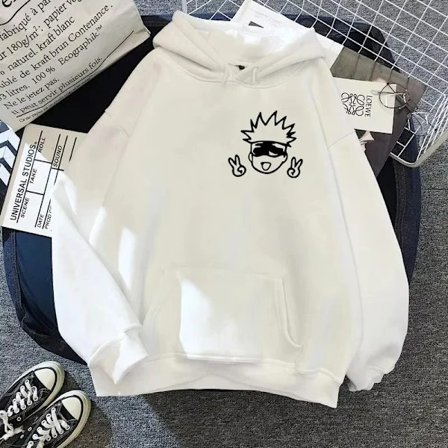 2024 Vår Høst Unisex Jujutsu Kaisen Anime Hettegensere Sweatshirts Store Animerte Design Kawaii Gojo Satoru Grafisk Streetwear