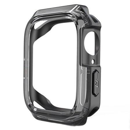 Apple Watch (45 mm) dubbelfärgat fodral - Genomskinlig Svart / Svart