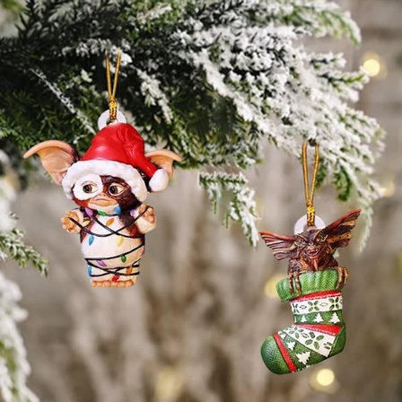 Acrylic Christmas Hanging Decor Gremlins Gizchristmas Ornaments Christmas Tree Pendant Decor Santa Hat Hanging Decors
