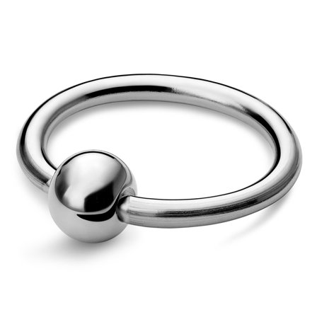 Piercing anneau avec perle captive en titane argenté 12 mm pour hommes - Bijoux pour piercing aux lèvres - Bijoux de piercing