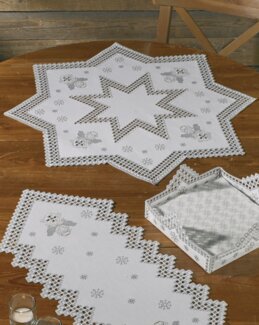 Broderikit Hardanger Ängel på vitt