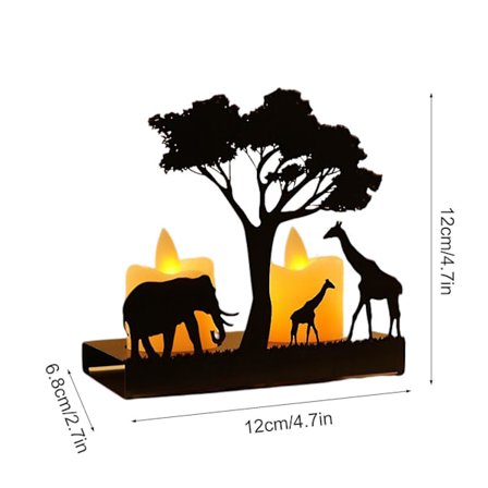 Rabatt Kreativ Metall Älg Giraff Elefant Ljusstake Alla hjärtans dag Mors dag Present Hantverk Prydnader-het(D)