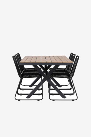 Venture Home - Garcia Spisesæt med stole Lindos - Sort - Spisegrupper - Fra Homeroom