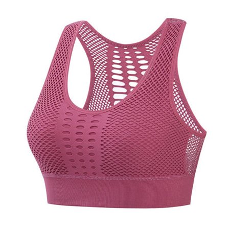 Mesh ytterkläder plus size sport och fitness bh - Rosa