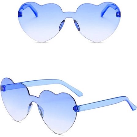 Go Go Gadget - Partyglasögon - Solglasögon - Hjärta - Hippieglasögon - Sommar - Blå
