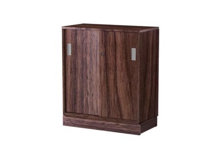 deNord Design Skjutdörrskåp 2xA4 800 mm valnöt - Lyreco - Kontorsmöbler och inredning - Skåp och hyllor - Skåp