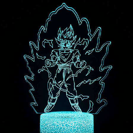 3D Illusion Anime Lampe, 7 Farveskiftende 3D Illusion Anime Lys, Anime Figur 3D Lys Anime til Akryl LED Lampe Anime Led Lys til Børn