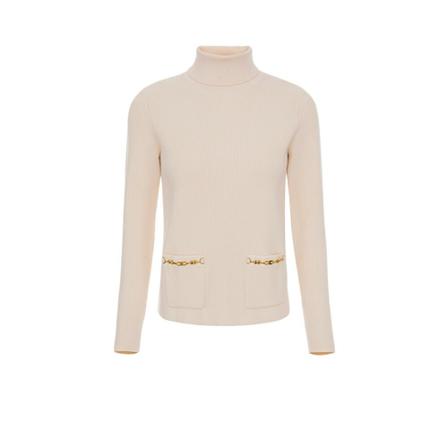 Elisabetta Franchi, Turtlenecks Beige, Dames, Maat:M