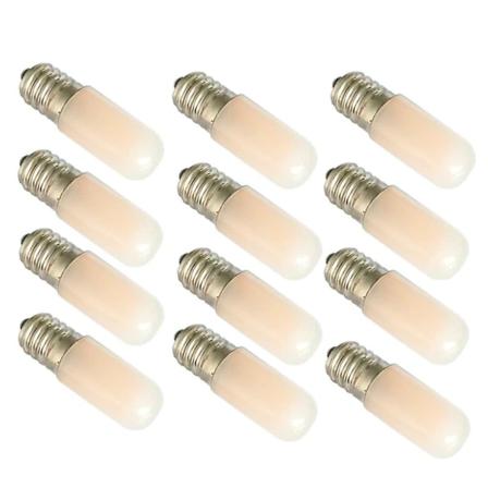 12 stk 1,5 W LED-kulepærer 90 lm E14 E12 T10 2 LED-perler Varmt
