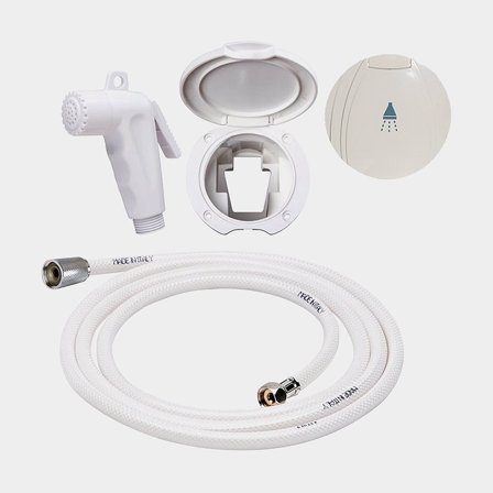 Dusch båt / infälld dusch CAN-SB, med slang 3 meter, lock i plast, vit